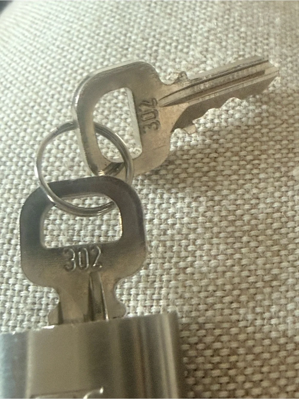 Authentic Louis Vuitton Silver Palladium Padlock and 2 Keys Set 302